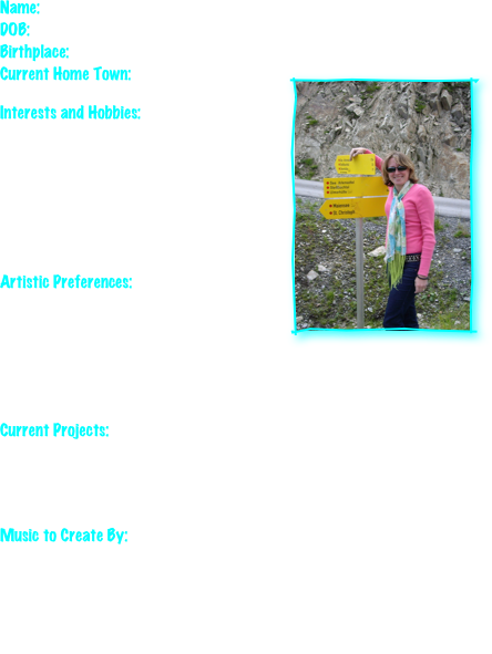 Name: Shannon C. Henry
DOB: April 18th
Birthplace: Petersburg, Virginia
Current Home Town:￼ Crystal Coast of NC

Interests and Hobbies: 
Comic books, Hiking, Backpacking, Mountain Biking, Snowboarding, SCUBA Diving, Mystery Novels, Traveling the World, Disney, CrystalCoastMommies Network, and Spending Time with my Wonderful Family!

Artistic Preferences:
Traditional Media.  Nothing quite beats good old fashioned pencils and paper, watercolors, or acrylics. I am also familiar working with digital media (Photoshop, Illustrator) if the job requires.

Current Projects:
SPOTLESS! (Graphic Novel)
The Appleworms Did It (Children’s Book)
Ads/Graphics for Grandmaster Dong’s Martial Arts

Music to Create By: 
Delta Goodrem, Reliant K, Three Days Grace, Cascada, Anberlin, The Afters, Dido, Dustin Kensrue, Franco Dragone, Lifehouse, Muse, Nickelback, Marjorie Fair, Linkin Park, Sara Brightman, Seether, Sixpence None the Richer, T.A.T.U., Switchfoot, Moby, Fatboy Slim, Imogen Heap, Darude, Bond, Enya, and many more...